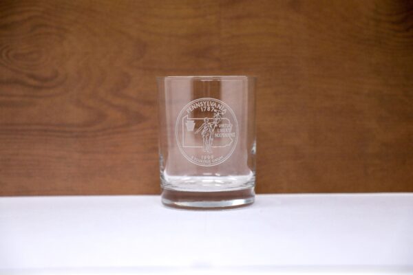 Pennsylvania State Coin Whiskey Glass 2