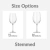 Wine Glass Stemmed Sizing