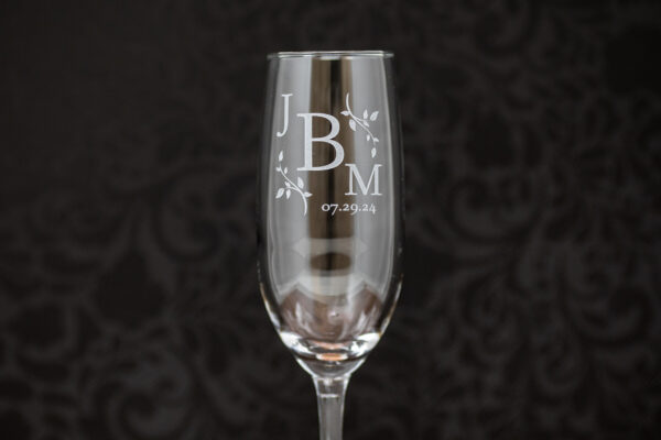 Leafy Monogram | Couples Set of 2 Glasses - Image 2