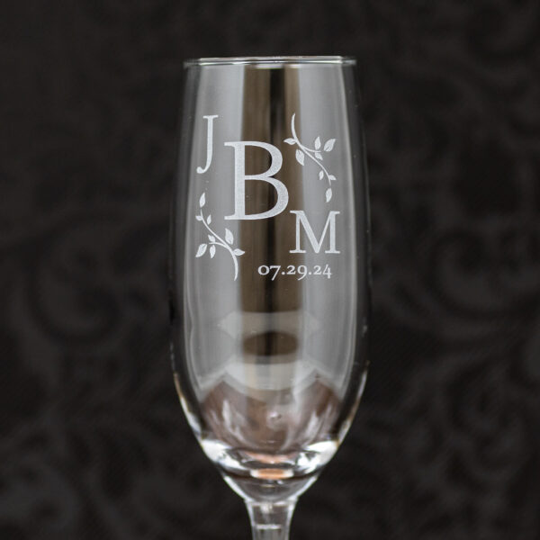 Leafy Monogram | Couples Set of 2 Glasses