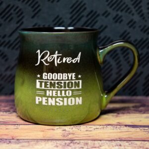 Retired Goodbye Tension Hello Pension Etched Drinkware