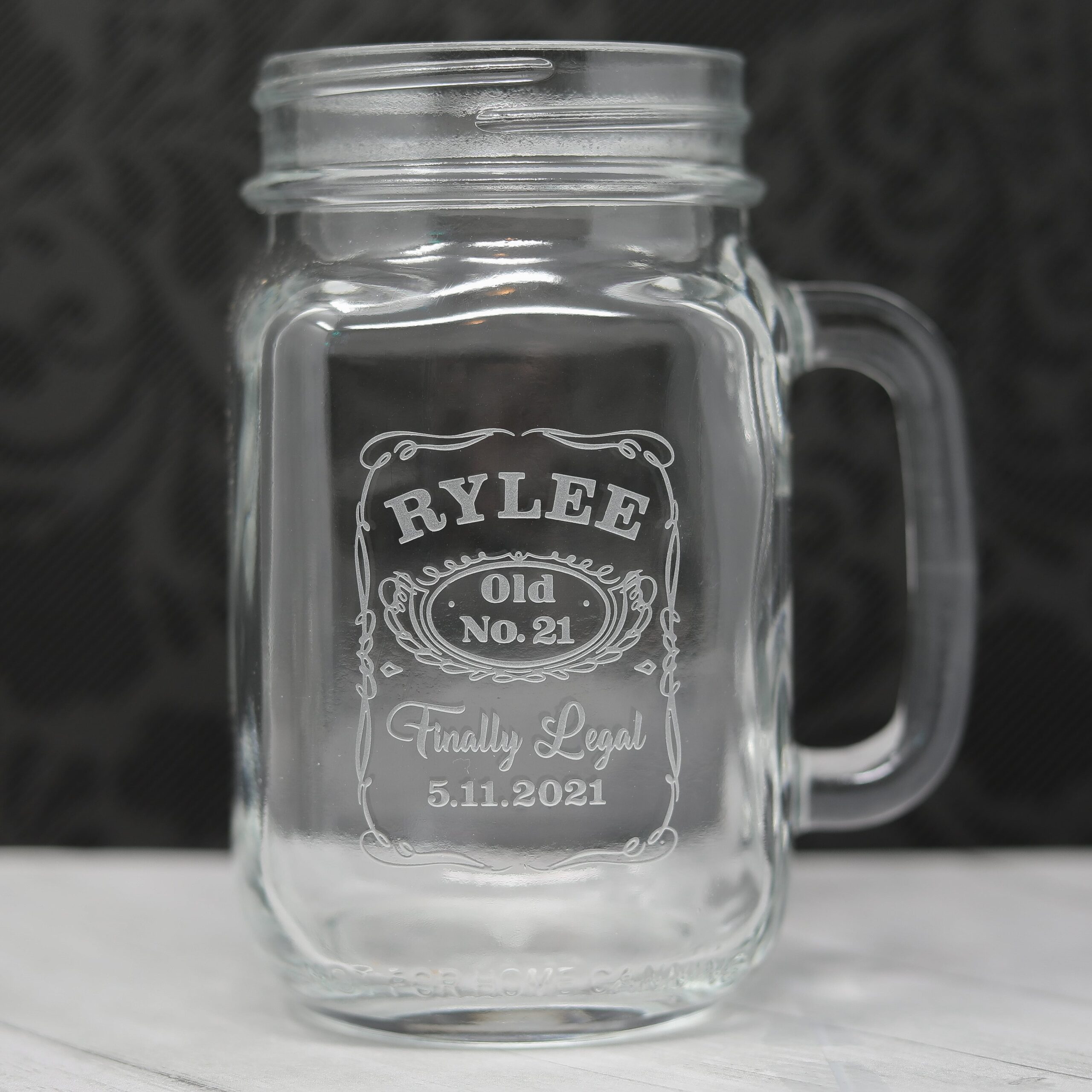 Whiskey Label Birthday Etched Drinkware