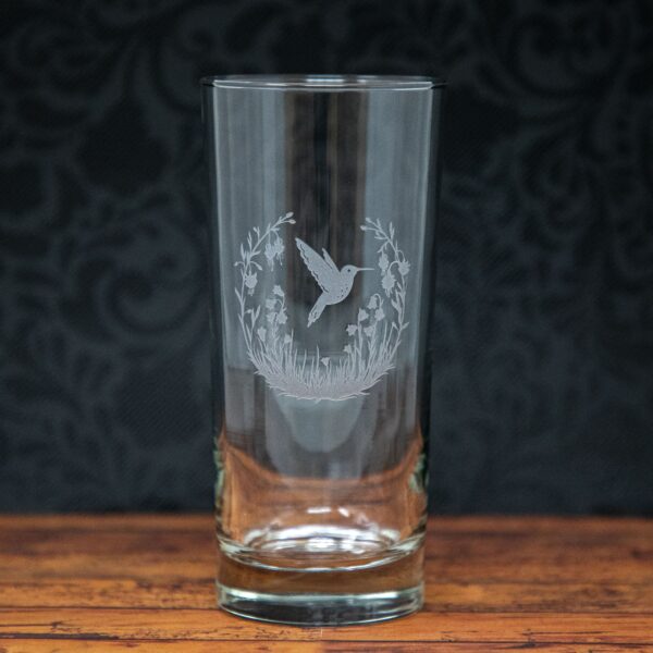 Hummingbird Flying Etched Drinkware - Image 2