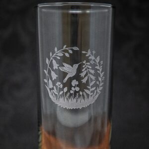 Hummingbird Drinking Nectar Etched Drinkware