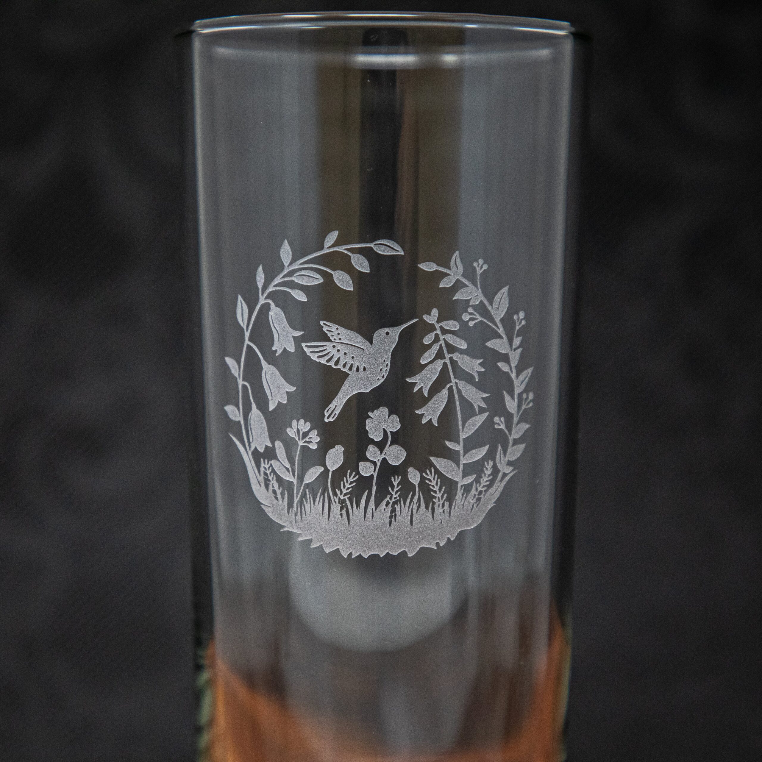 Hummingbird Drinking Nectar Etched Drinkware