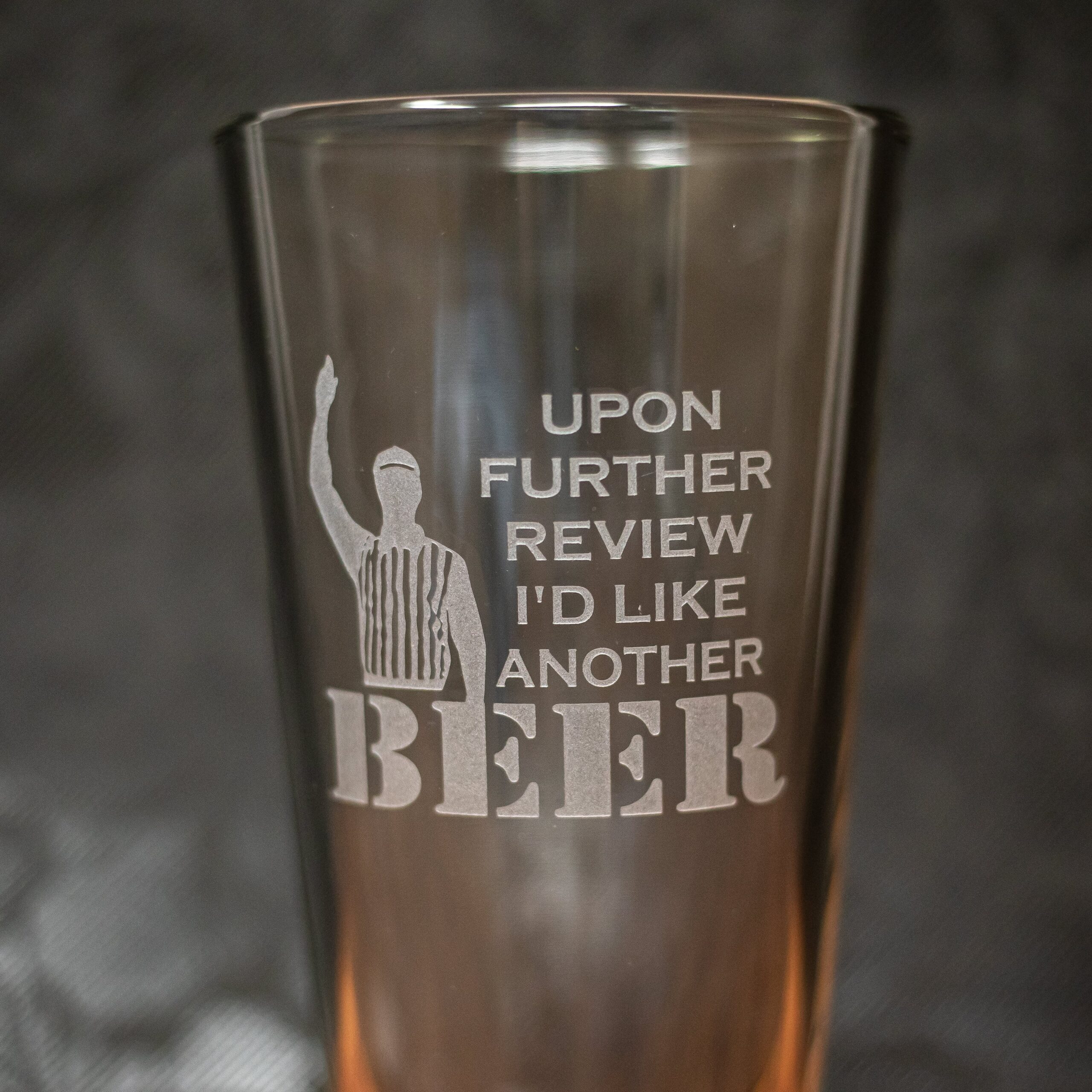Upon Further Review Etched Drinkware