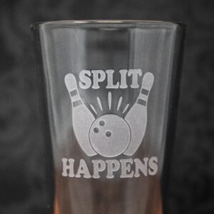 Bowling Split Happens Etched Drinkware