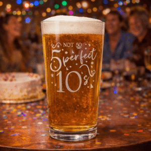 Personalized Birthday Glass – Perfect Tens Gift | Custom Age Drinkware | 20, 30, 40, 50, 60 Birthday Gift | Beer, Wine, Whiskey Glass