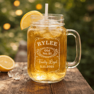 Personalized Whiskey Label Birthday Glass | Custom Name & Year Etched Drinkware | Vintage Whiskey Style Gift | Birthday, Groomsmen, Father’s Day
