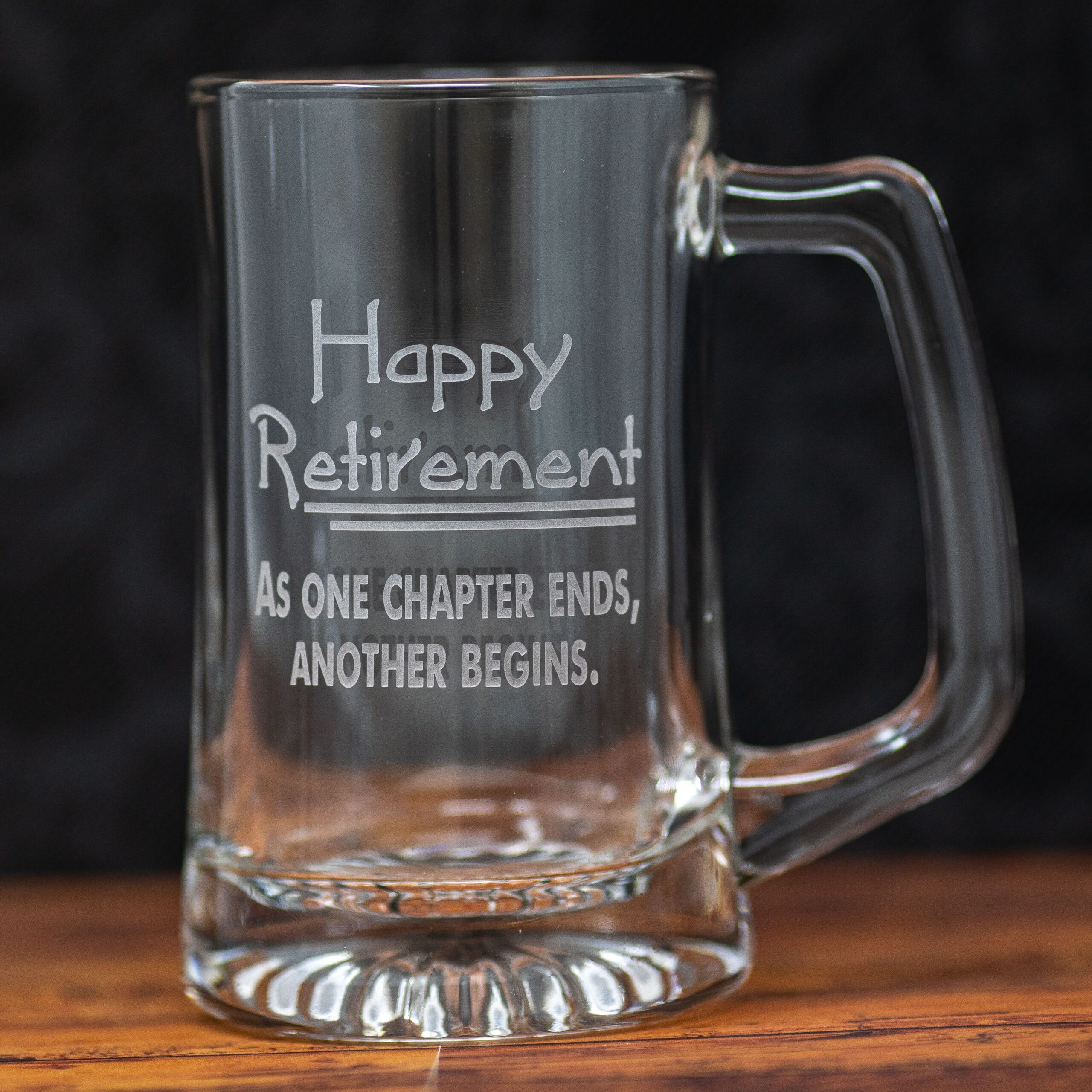 As One Chapter Ends Retirement Etched Drinkware