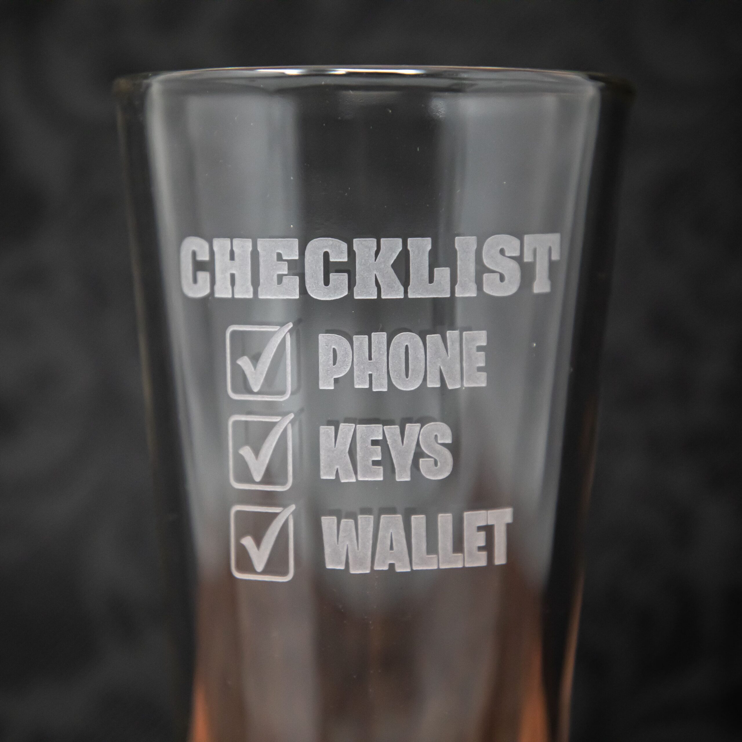 Checklist Etched Drinkware
