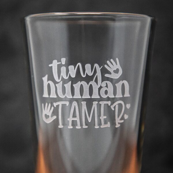Tiny Human Tamer Etched Drinkware