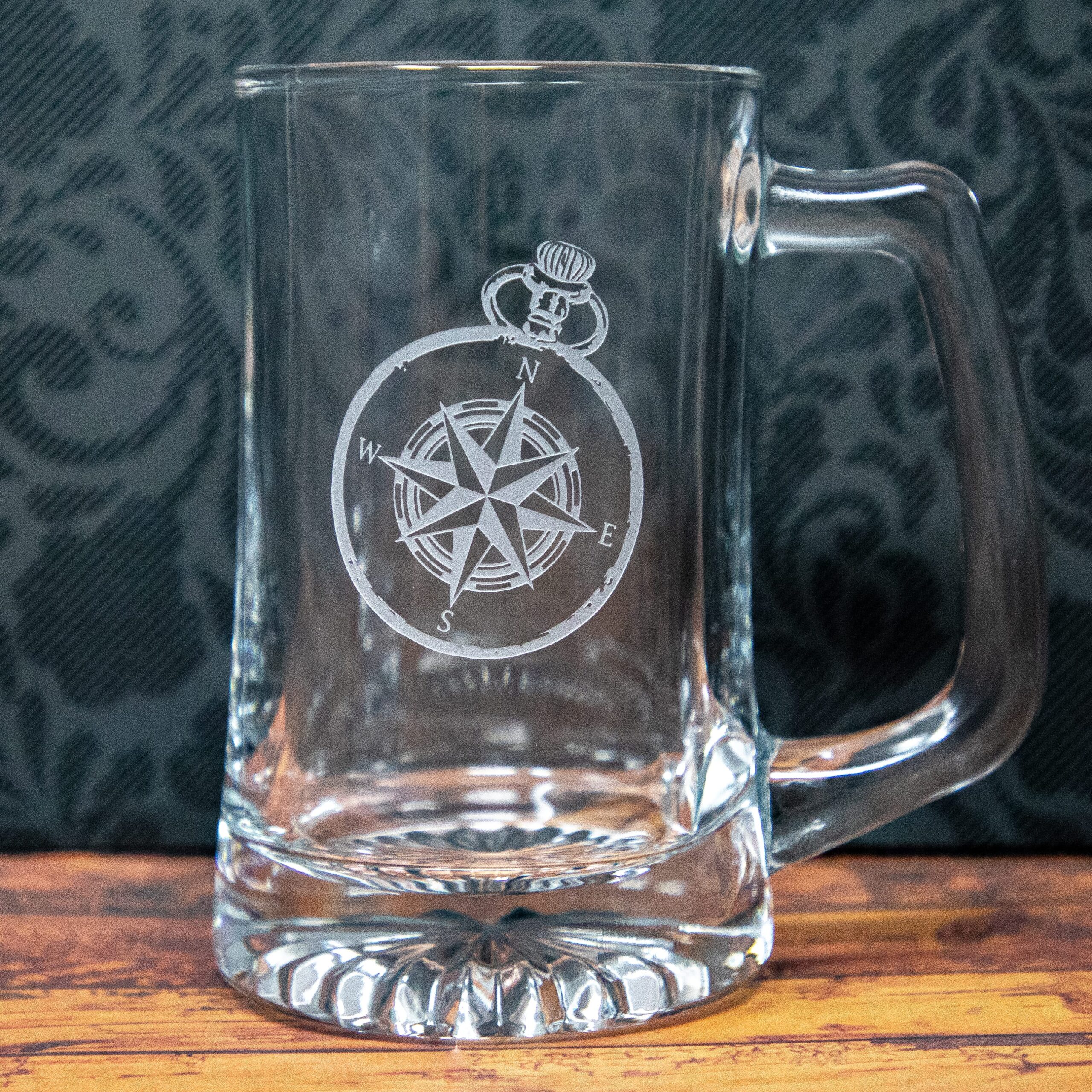 Sandblast Etched Compass Design | Nautical Drinkware | Travel Mug | Adventure Gift | Engraved Coffee Cup | Sailing |