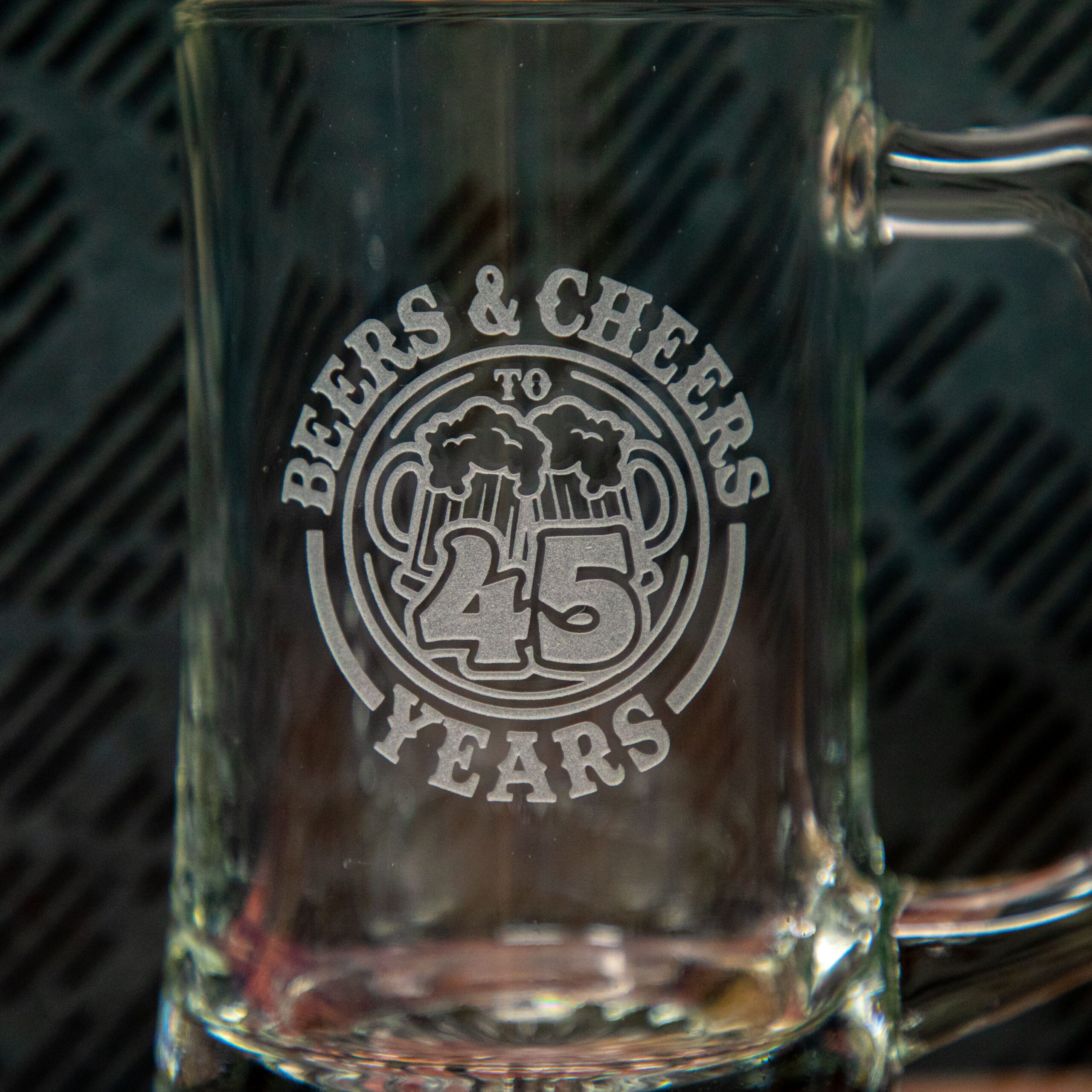 Beers & Cheers to 45 Years Etched Drinkware | 45th Birthday Gift | Anniversary Glass | Custom Milestone Glass