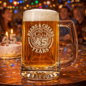 Cheers & Beers Birthday Glass | Personalized Birthday Gift for Him | Funny Beer Glass | Custom Age Drinkware | Beer, Whiskey, Wine Options