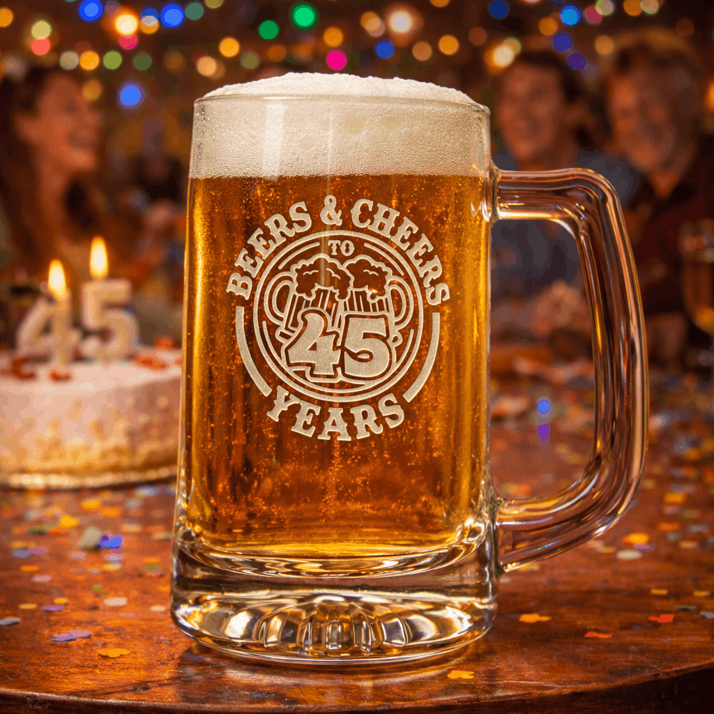 Cheers & Beers Birthday Glass | Personalized Birthday Gift for Him | Funny Beer Glass | Custom Age Drinkware | Beer, Whiskey, Wine Options