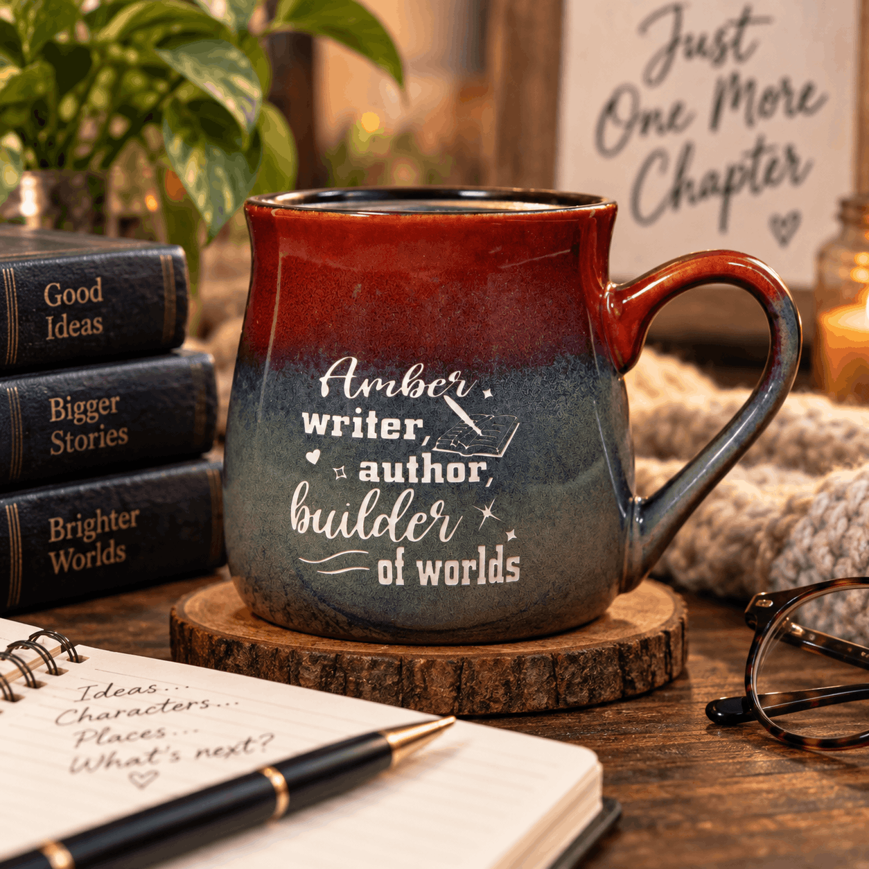 Builder of Worlds Etched Glass | Author, Writer & Book Lover Gift