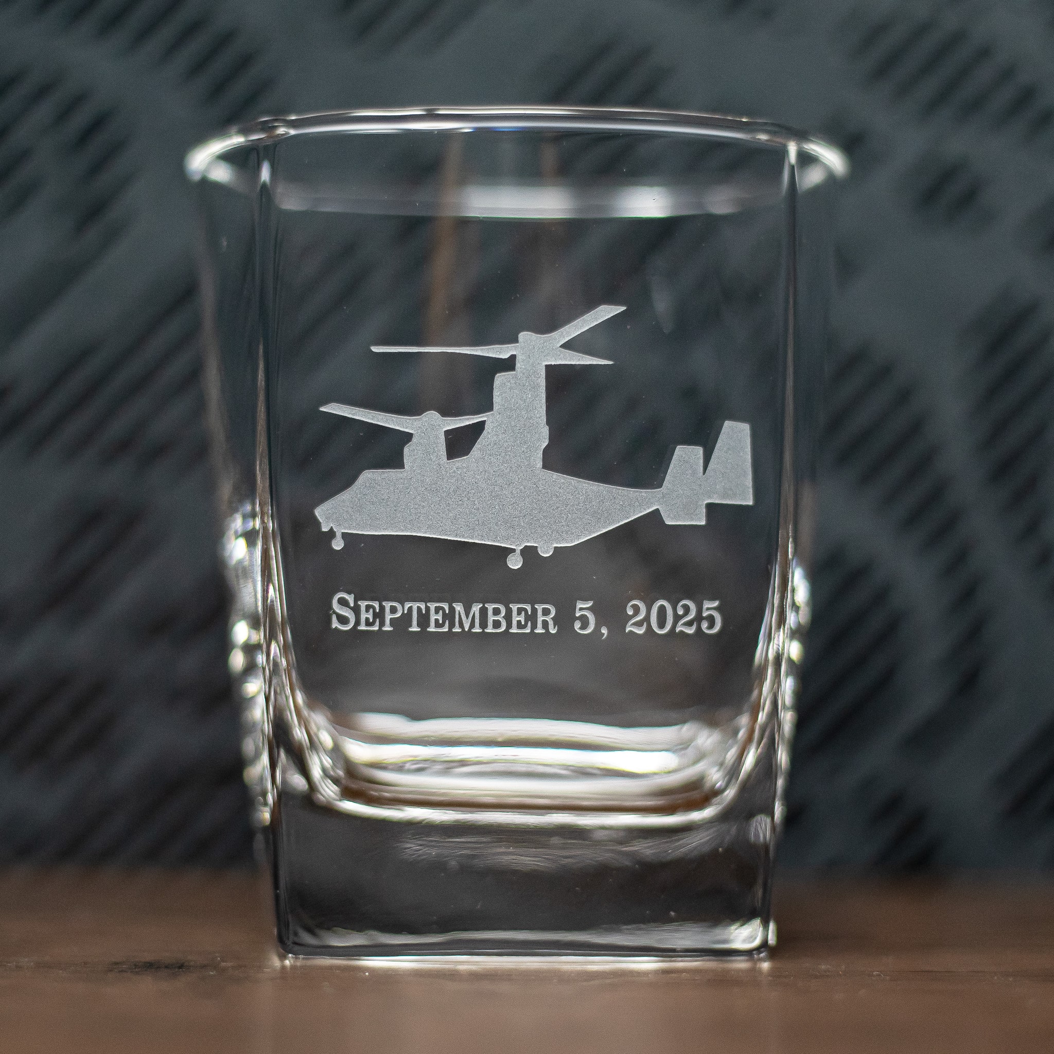 Sandblast Etched V-22 Osprey Glass | Military Aircraft Etched Drinkware | Marine Corps Gift | Air Force Aviation Glass | Pilot Veteran Gift