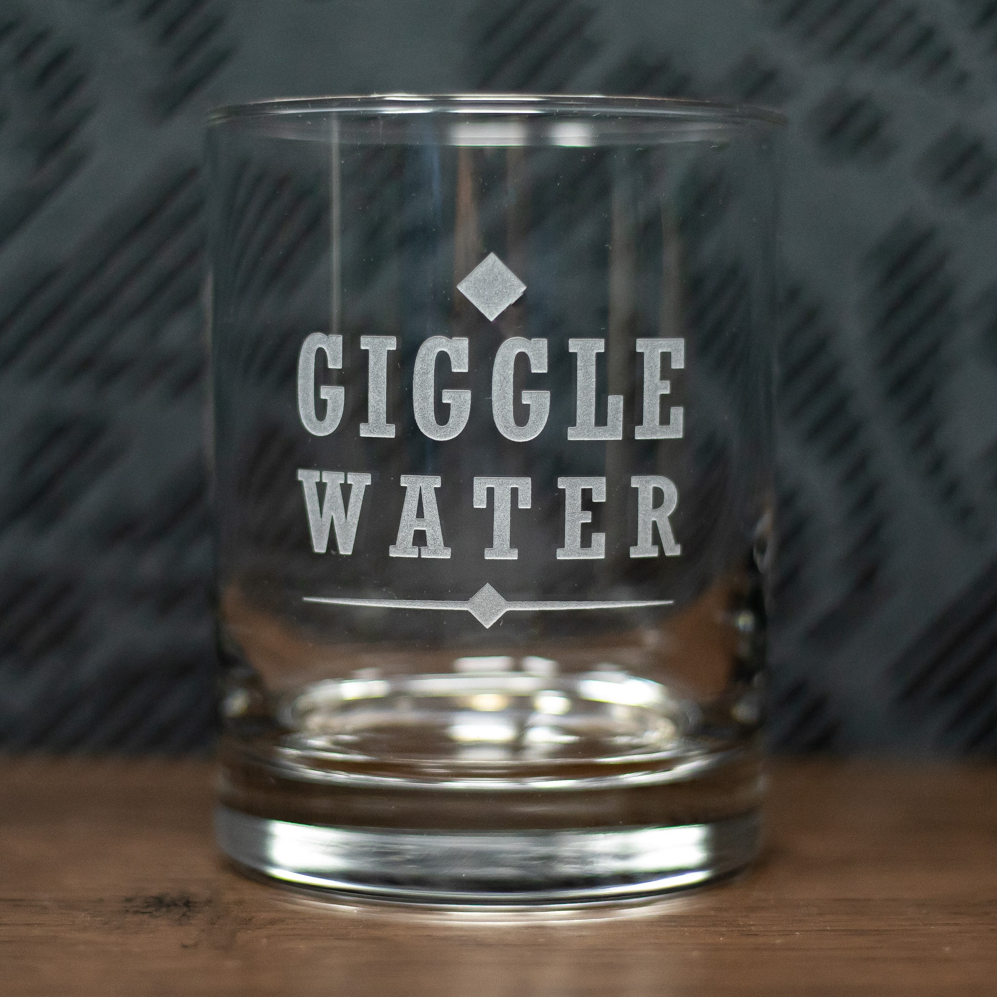 Giggle Water Etched Glass | Sandblast Engraved Drinkware | Vintage Flapper Inspired Gift | Funny Cocktail Glass | Barware Gift for Her & Him