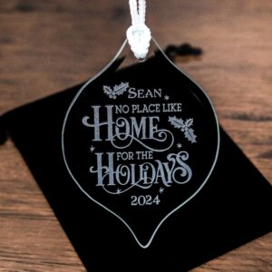 Home for the Holidays Glass Ornament | Etched Suncatcher | Holiday Home Decor Gift | Christmas Ornament for New Homeowners