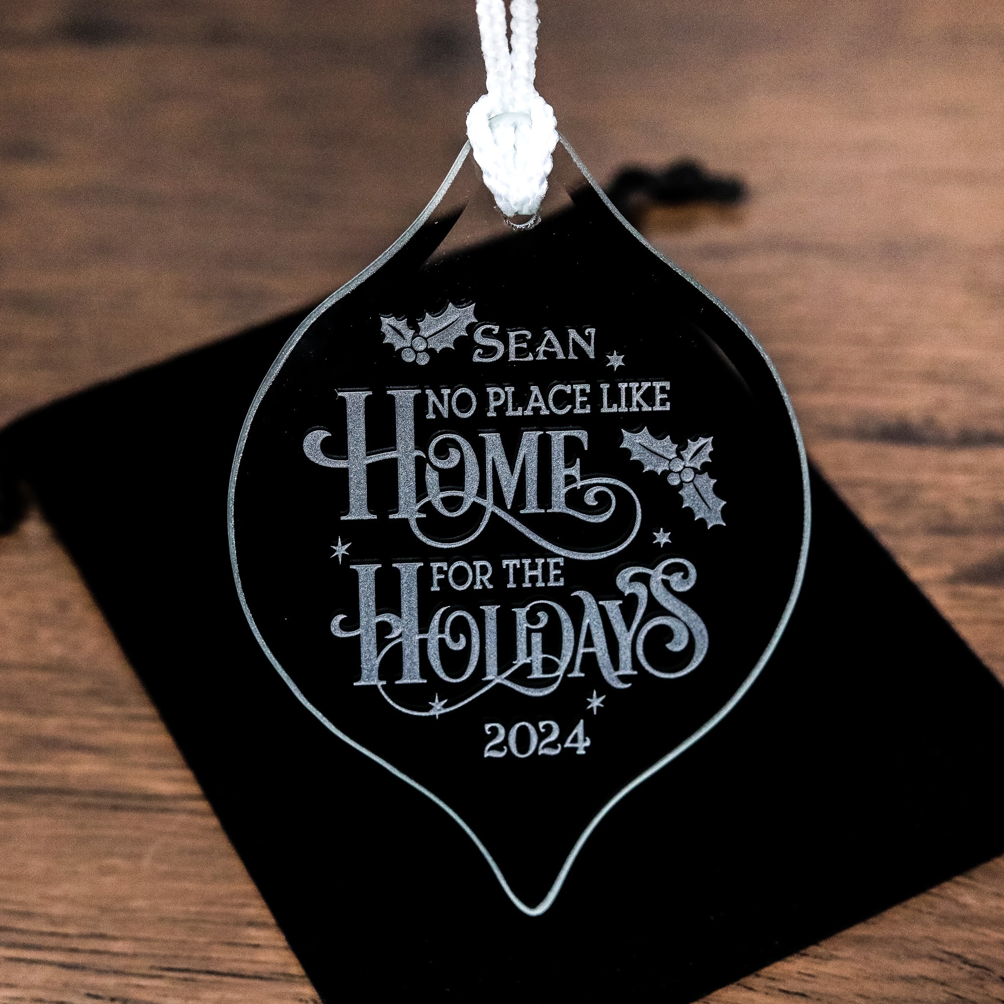 Home for the Holidays Glass Ornament | Etched Suncatcher | Holiday Home Decor Gift | Christmas Ornament for New Homeowners