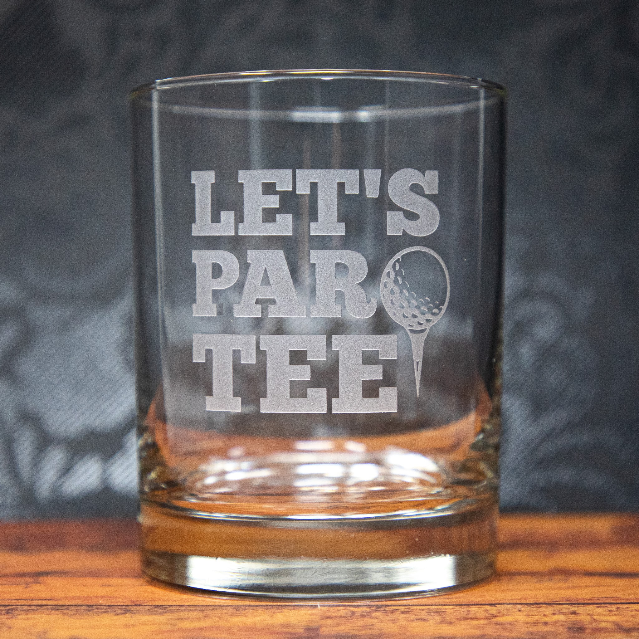 Let’s Par-Tee Etched Golf Glass | Funny Sandblast Engraved Drinkware | Golfer Gift for Him & Her | Golf Party Pun | 19th Hole Barware