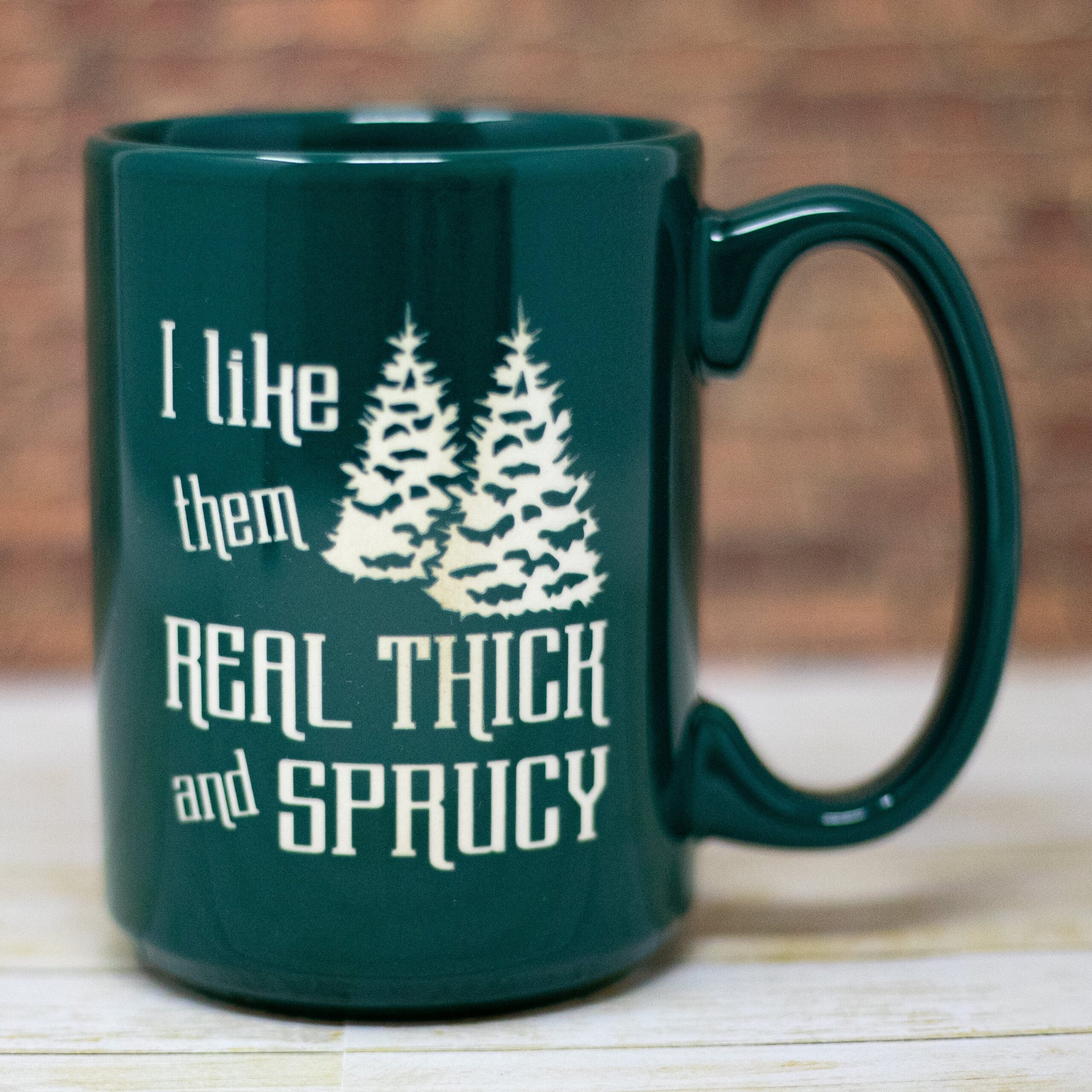 I Like Them Real Thick and Sprucy Etched Glass | Sandblast Engraved Funny Christmas Drinkware | Holiday Gift