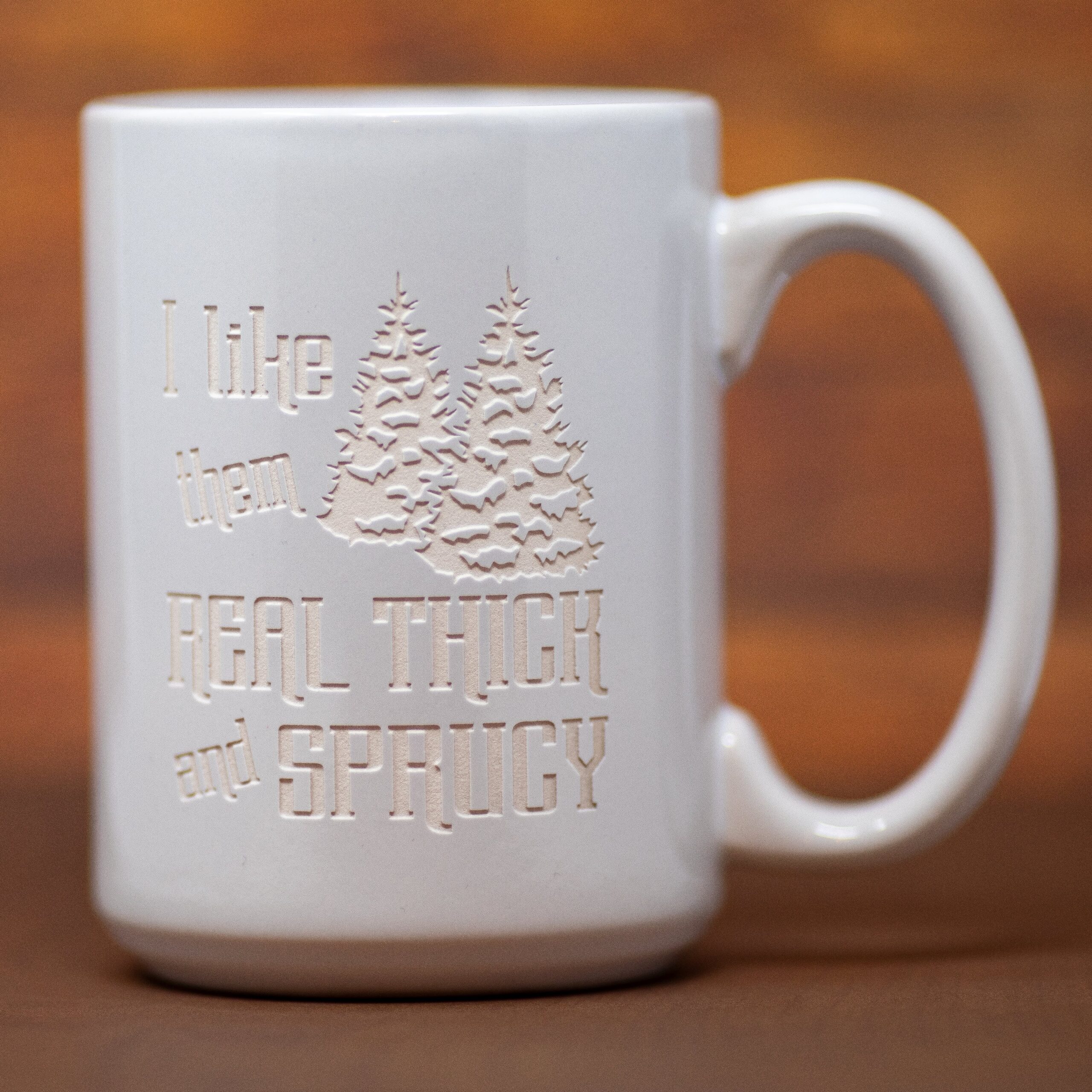 I Like Them Real Thick and Sprucy Etched Glass | Sandblast Engraved Funny Christmas Drinkware | Holiday Gift - Image 9
