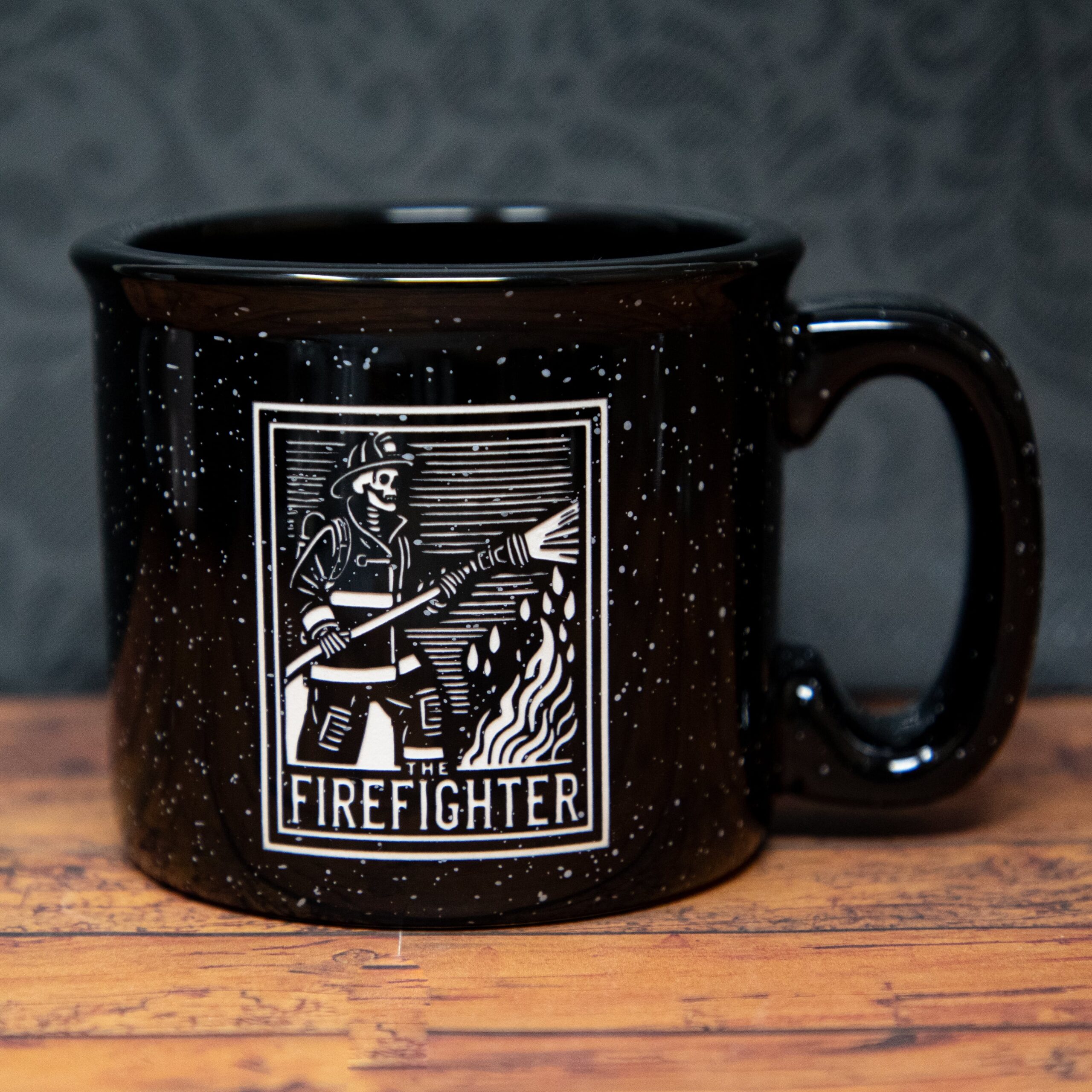 Skeleton Firefighter Mug | Sandblast Etched Firefighter Gift | Engraved First Responder Mug