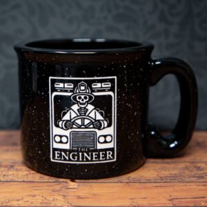 Skeleton Firefighter Engineer Mug | Sandblast Etched Engraved First Responder Gift