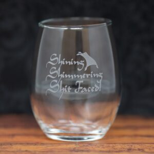 Shining Shimmering Shit Faced Glass | Sandblast Engraved Magic Lamp Inspired Adult Humor Gift