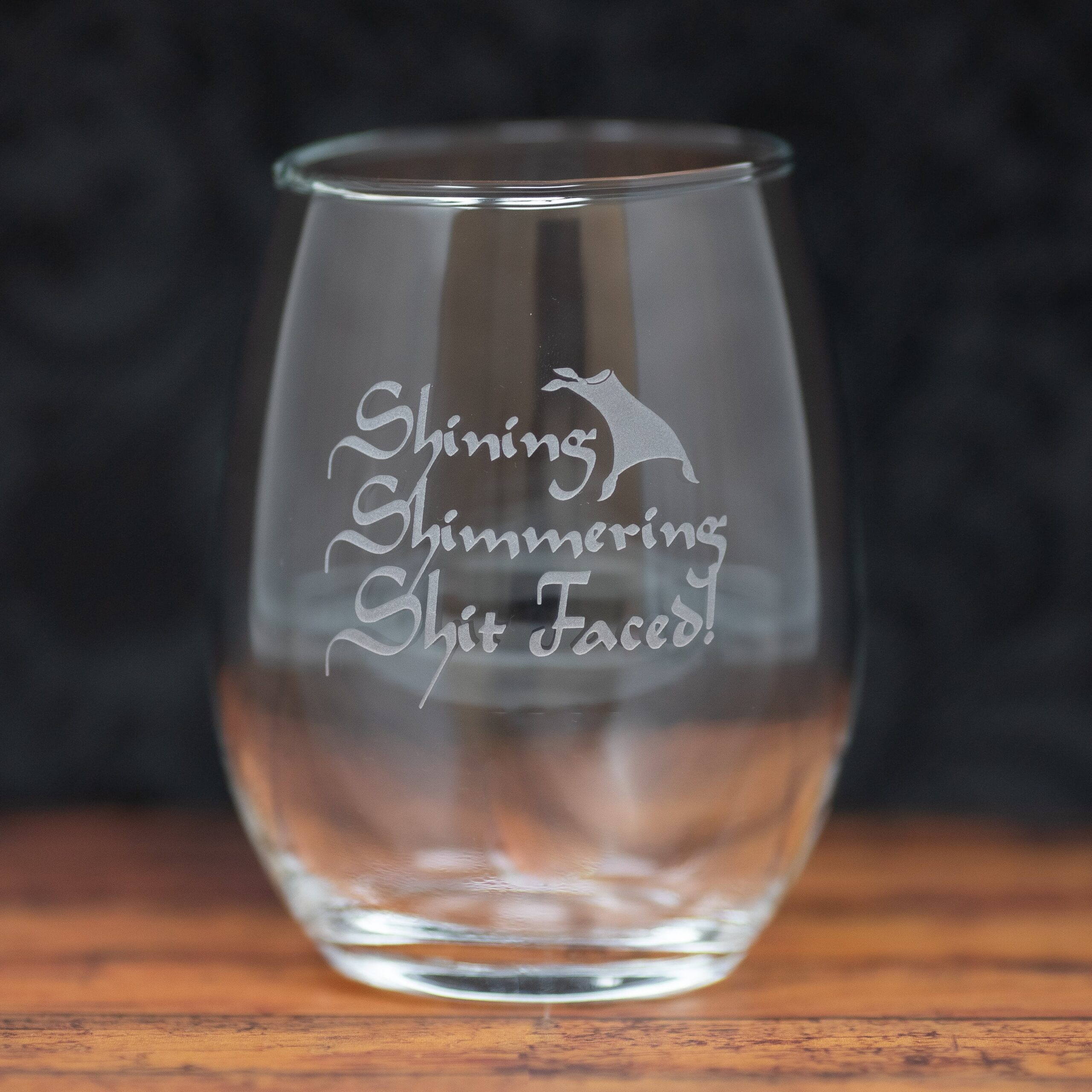 Shining Shimmering Shit Faced Glass | Sandblast Engraved Magic Lamp Inspired Adult Humor Gift