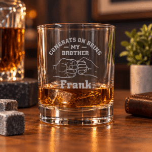 Funny Brother Gift – “Congrats on Being My Brother” Personalized Etched Glass