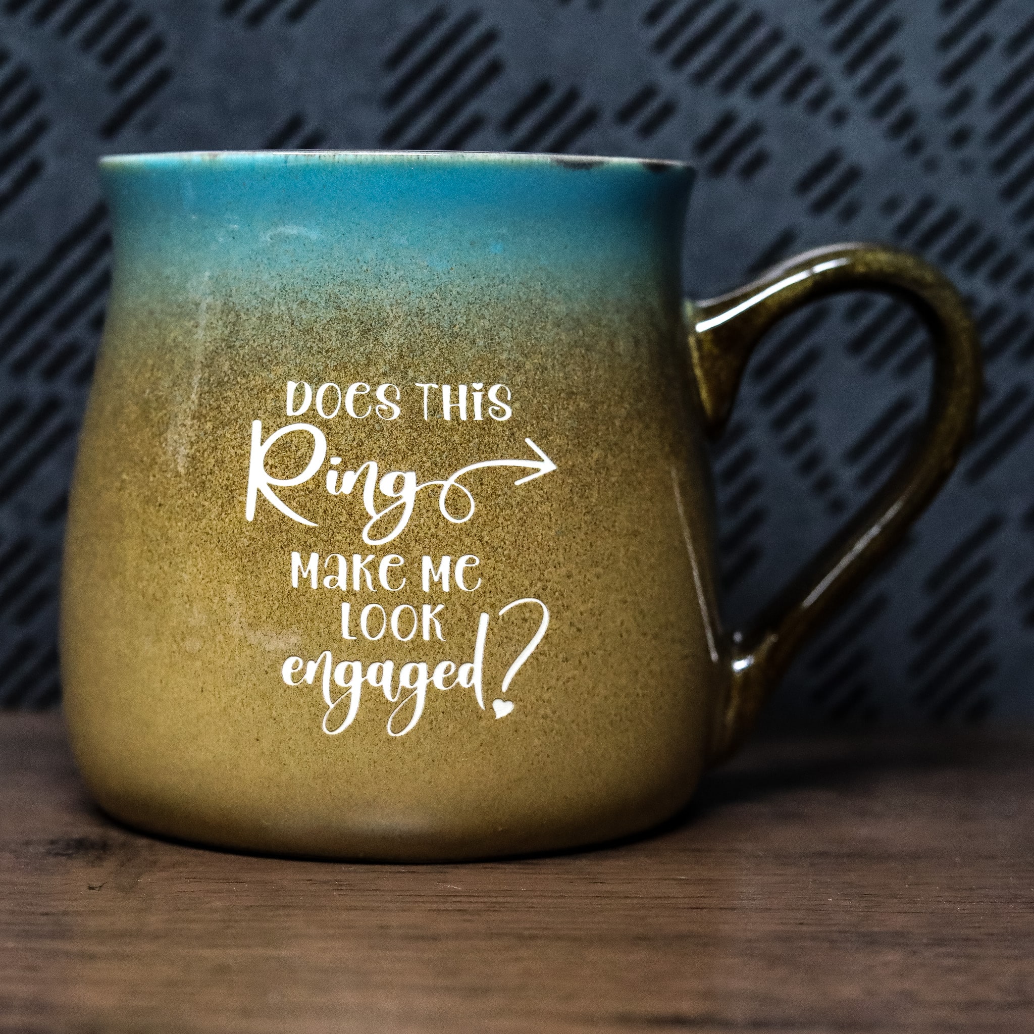 Does This Ring Make Me Look Engaged Glass | Sandblast Etched Engagement Gift | Bride-to-Be Drinkware | Funny Bridal Shower Cup | Personalized Option - Image 2