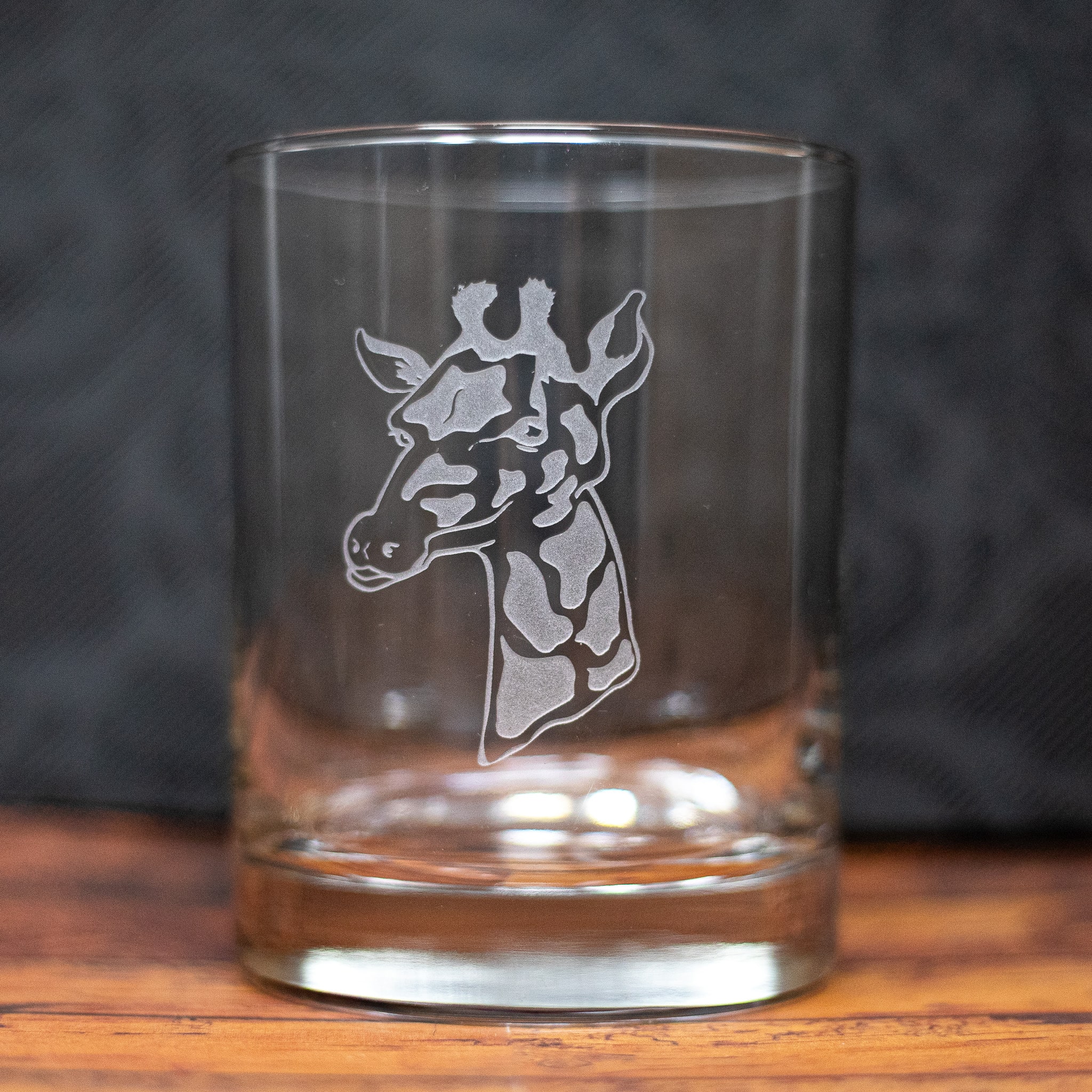 Sandblast Etched Giraffe Glass | Safari Animal Drinkware | Etched Whiskey, Wine, Beer Glass | Zoo Lover Gift | African Wildlife Decor Glass