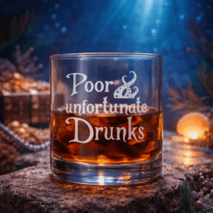 Funny “Poor Unfortunate Drunks” Wine Glass | Adult Humor Gift | Sea Witch Inspired Drinkware | Personalized Wine, Beer, Whiskey Glass