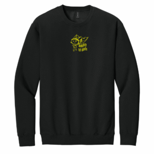 Mighty Tri Girls - Crewneck Sweatshirt Black & Yellow