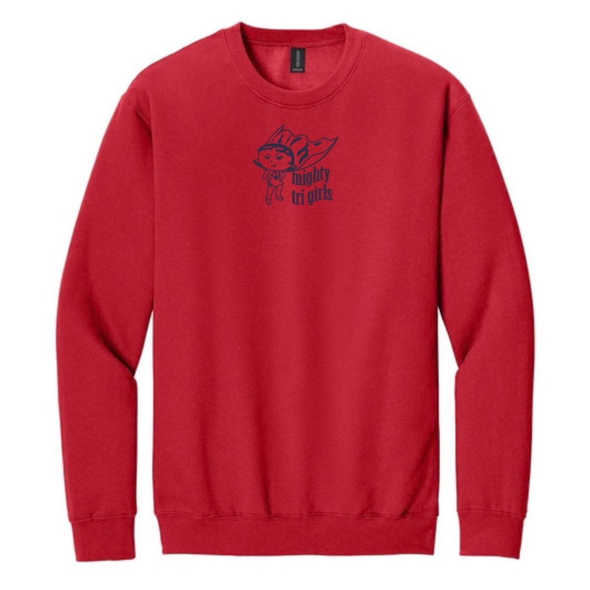 Mighty Tri Girls - Crewneck Sweatshirt Red & Navy