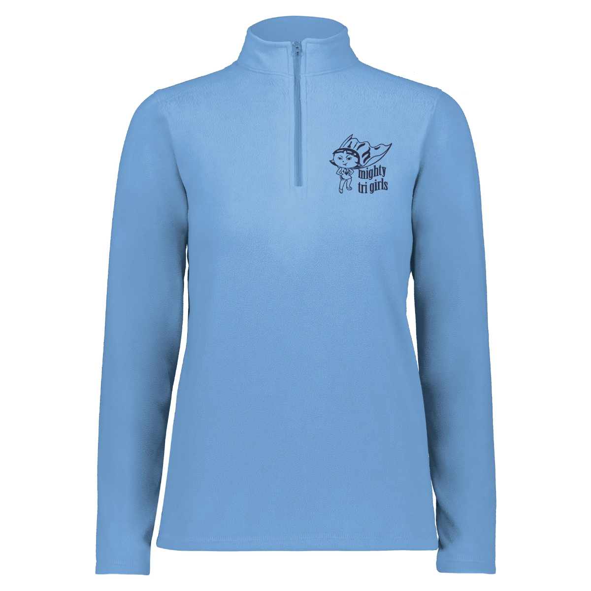 Mighty Tri Girls - Embroidered Fleece 1/4 Zip Columbia Blue