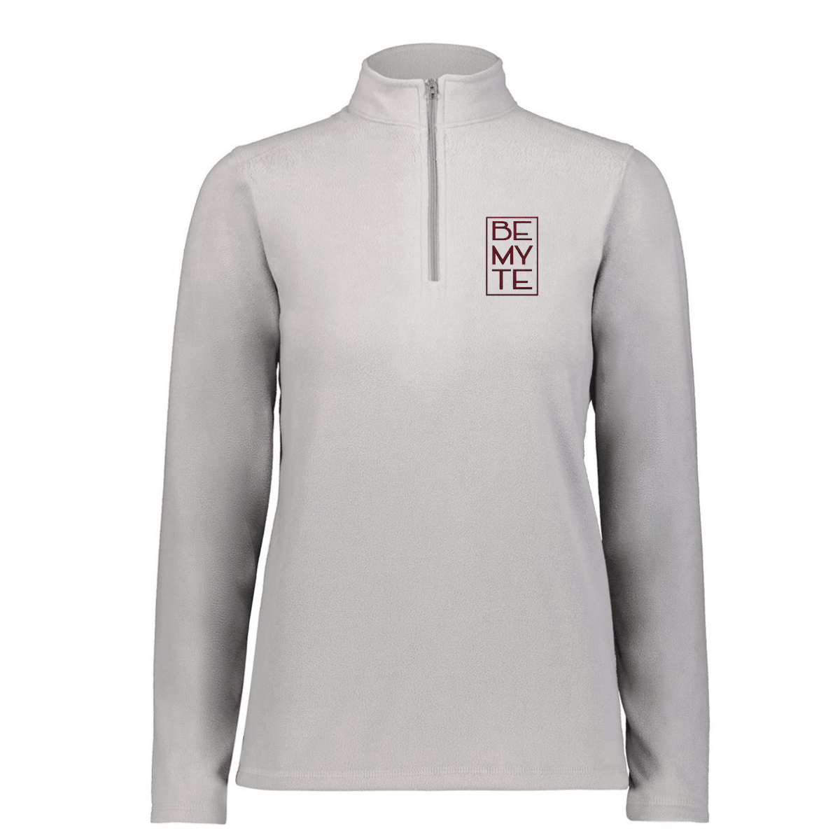 Be My Te - Embroidered Fleece 1/4 Zip Athletic Grey