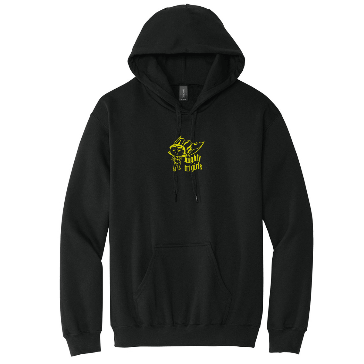 Mighty Tri Girls - Hooded Sweatshirt Black & Yellow
