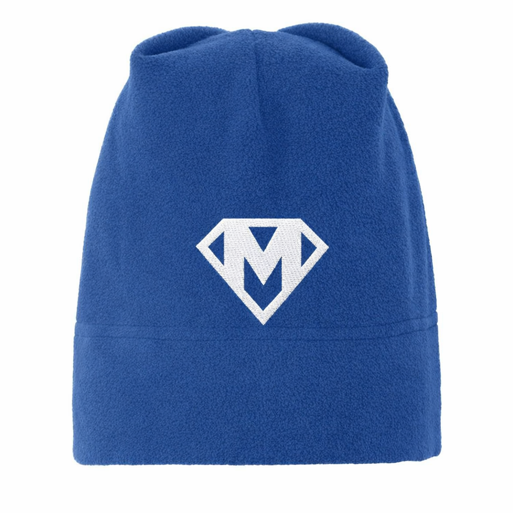 M - Embroidered Fleece Beanie Royal