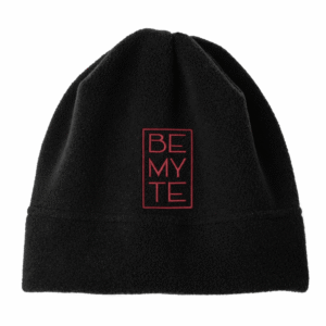 Be My Te - Embroidered Fleece Beanie Black
