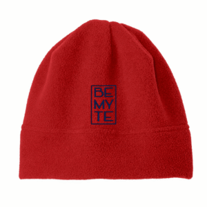 Be My Te - Embroidered Fleece Beanie Red