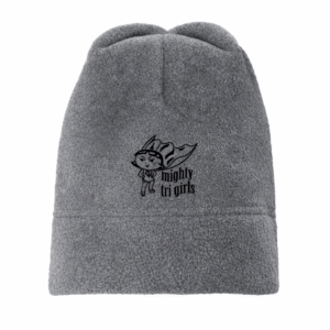 Mighty Tri Girls - Embroidered Fleece Beanie Graphite Heather