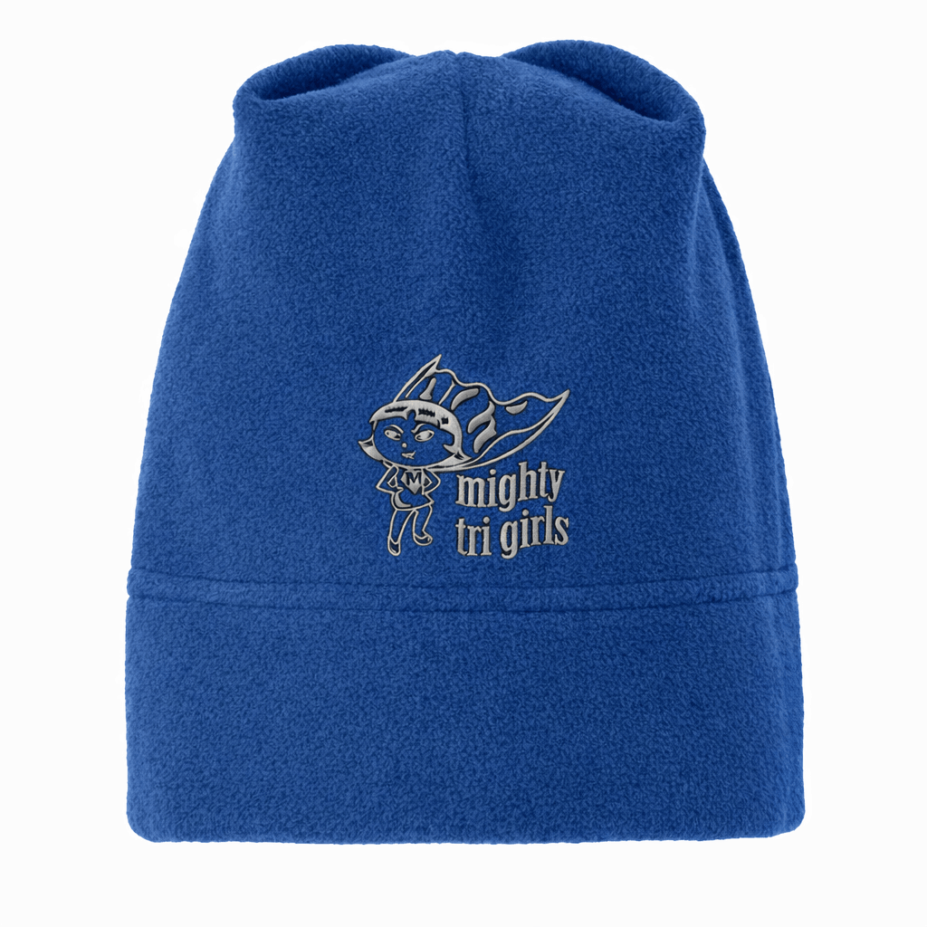 Mighty Tri Girls - Embroidered Fleece Beanie Royal