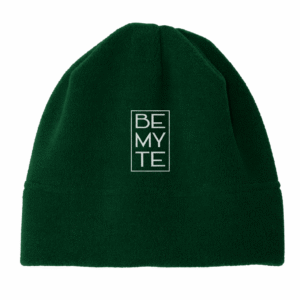 Be My Te - Embroidered Fleece Beanie Dark Green