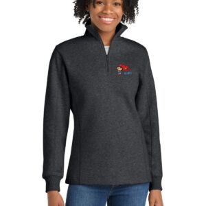 Mighty Tri Girls - Embroidered Women's 1/4-Zip Sweatshirt