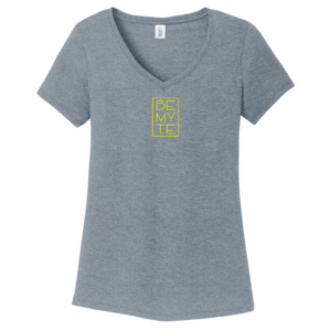 Be My Te - V-Neck Tee Flint Blue Heather & Yellow