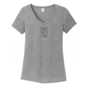 Be My Te - V-Neck Tee Grey Frost & Navy